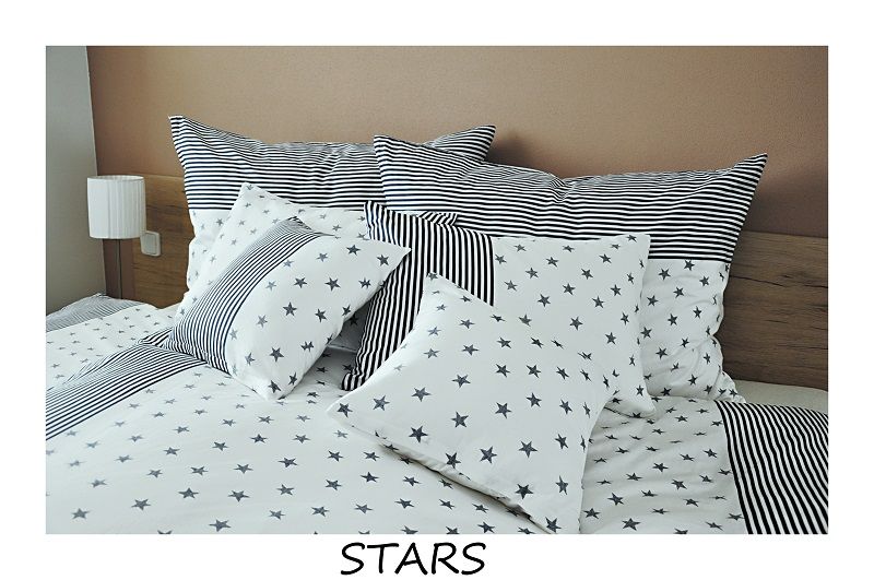 Kvalitné bavlnené obliečky Stars v kombinácií hviezd a prúžkov Fitex