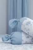 Flanelové posteľné prádlo so vzorom průžku a růža modré farby