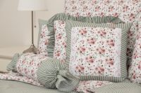 Flanelové posteľné obliečky ROSE / OLIVOVÝ PRÚŽOK