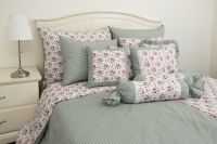 Bavlnené posteľné obliečky ROSE / OLIVOVÝ PRÚŽOK
