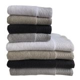 Kvalitné uteráky a osušky s vysokou savosťou SPA 500 g / m2 | 1x 50/90 - biela, 1x 50/90 - svetlo šedá, 1x 50/90 - tmavo šedá, 1x 70/140 - tmavo šedá