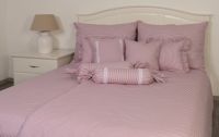 Krepové posteľné prádlo so vzorom průžku ružovej farby