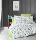 Flanelové posteľné obliečky s motívom zelených vetvičiek. | 1x 140/200, 1x 90/70