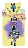 Bavlnené obliečky s motívom zebry na žltom podklade - Zebra | 1x 140/200, 1x 90/70