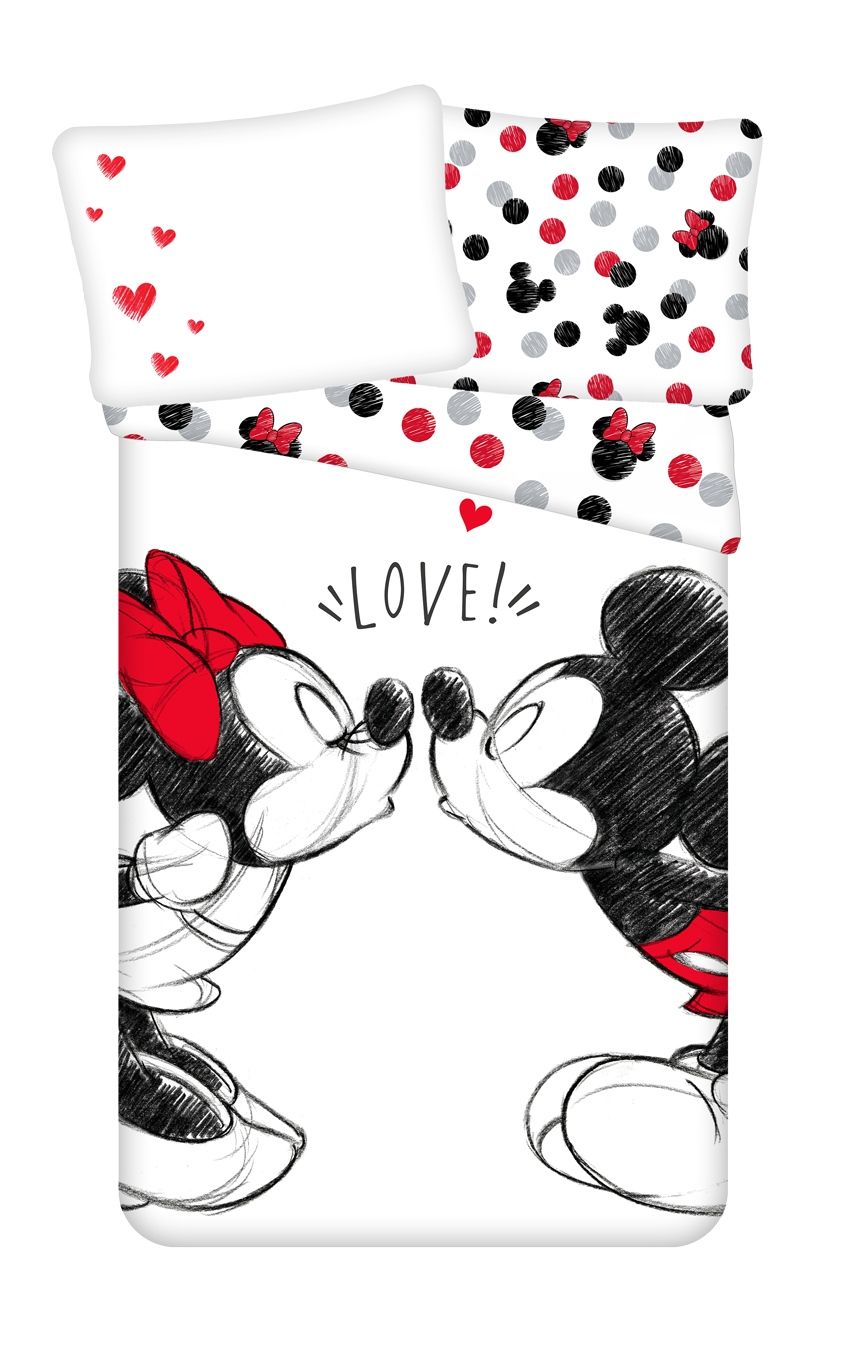 Obliečky Mickey a Minnie dávajúce si pusu Love 04 Jerry Fabrics
