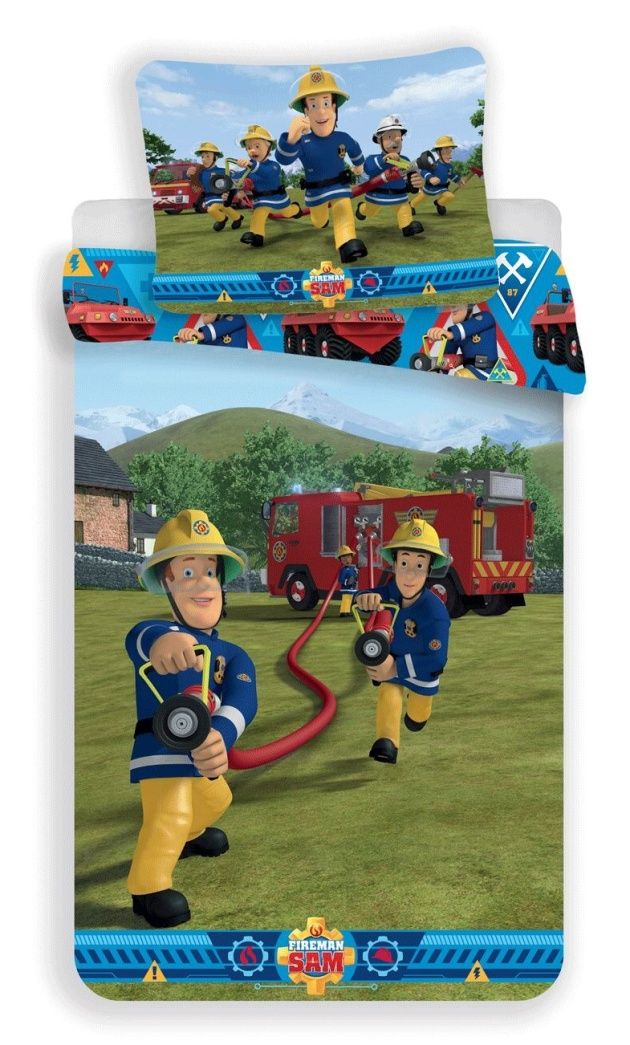 Bavlnené obliečky pre chlapcov s motívom Požiarnika Sama Jerry Fabrics